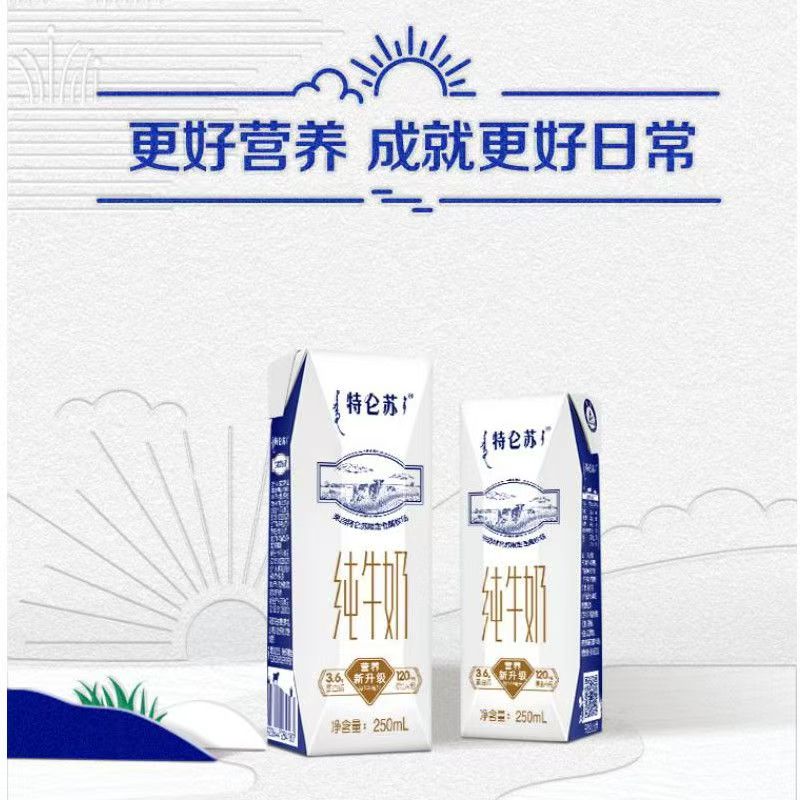 蒙牛 特仑苏 纯牛奶250ml*16盒高清大图