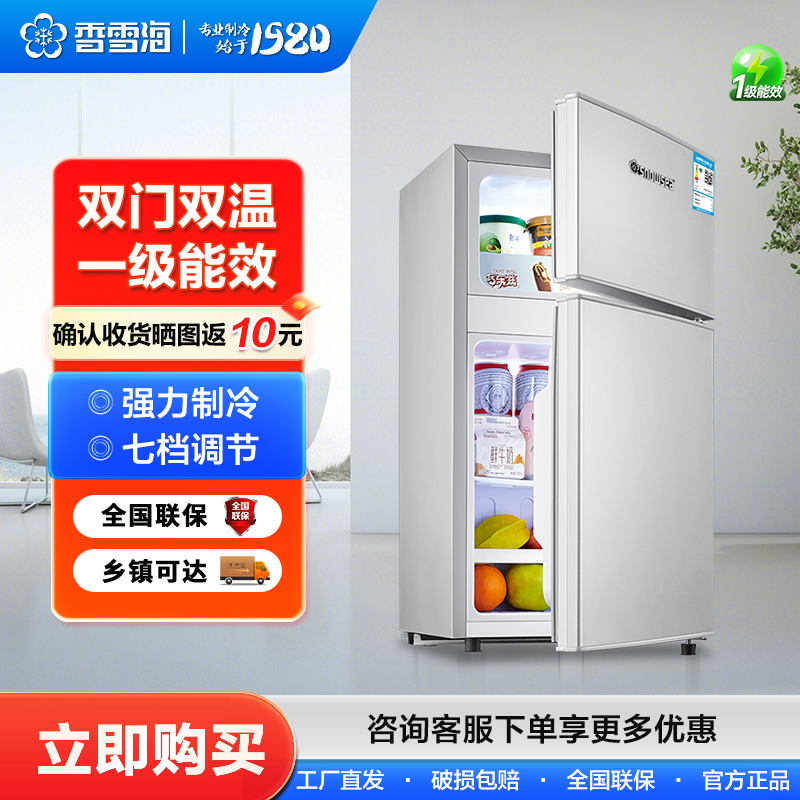 香雪海 小冰箱 家用小型双门冰箱 一级能效电冰箱 迷你小型节能冷藏冷冻 租房 宿舍冰箱 42S118E 银拉丝高清大图
