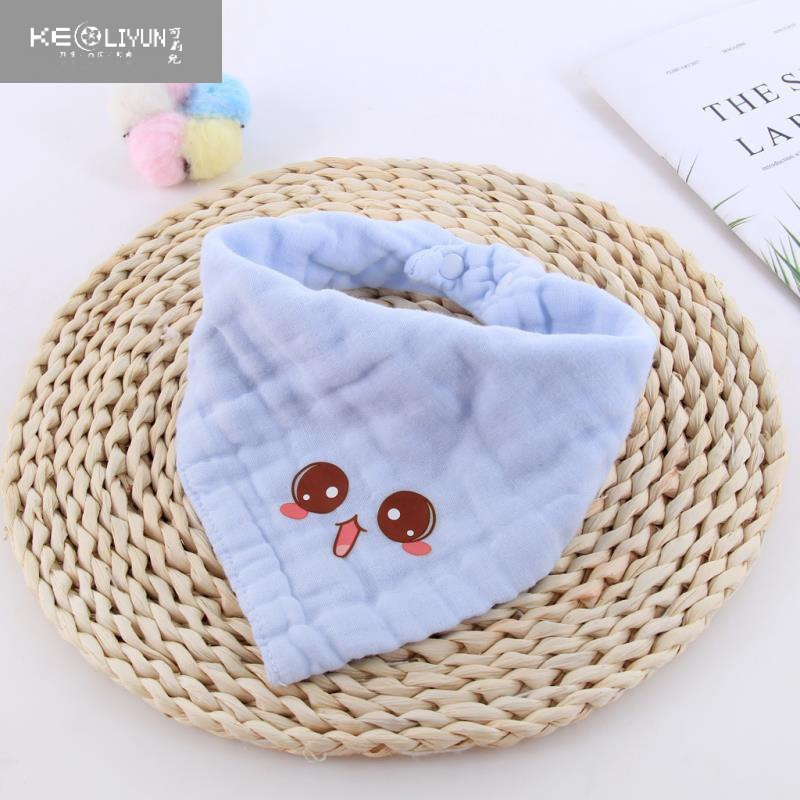 可莉允宝宝口水巾三角巾纱布新生婴儿围嘴女男童加厚双按扣围兜围巾