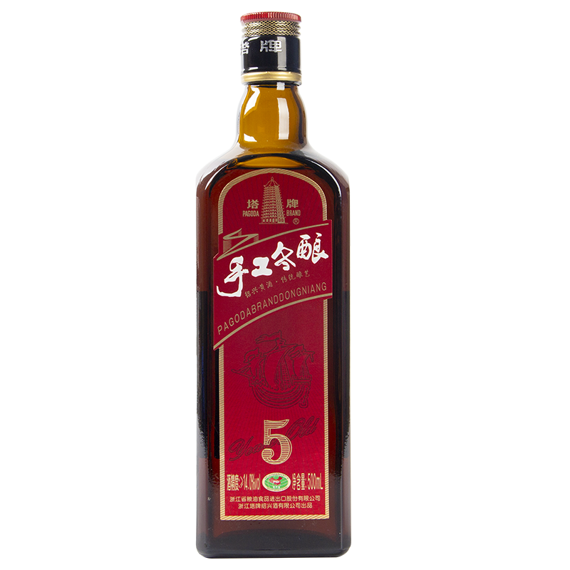 塔牌绍兴黄酒五年手工冬酿500ml*六瓶整箱半干型花雕酒糯米加饭酒高清大图