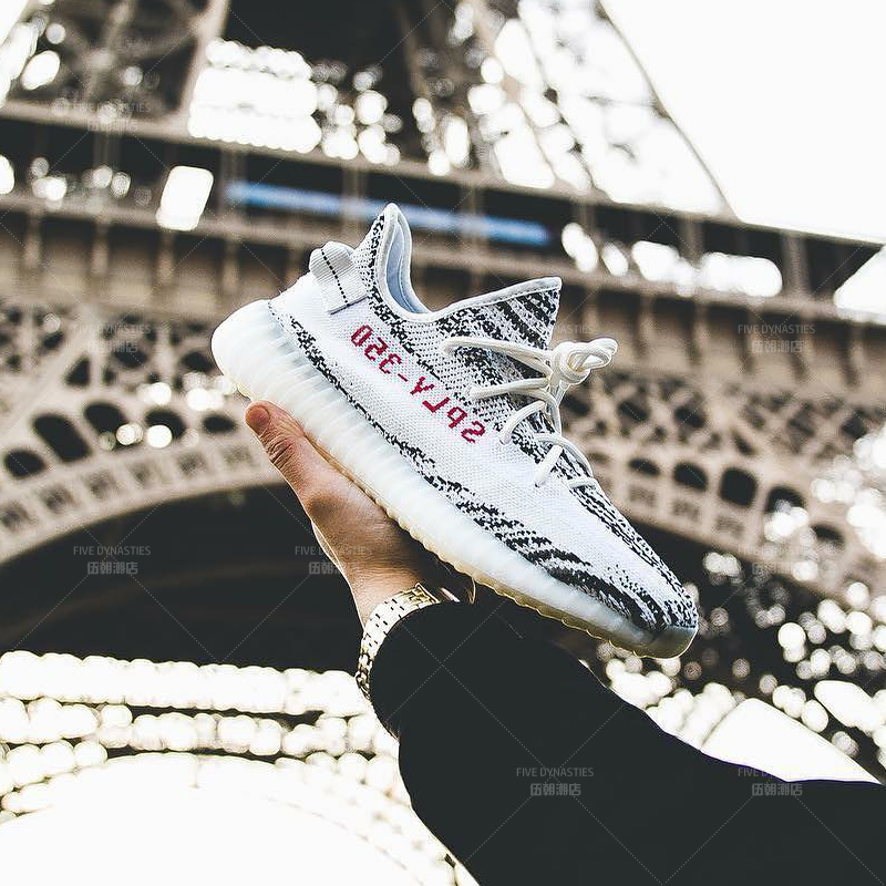椰子350V2白斑马BОRUNОYEEZY爆米花 黑白休闲男女跑步鞋椰子鞋