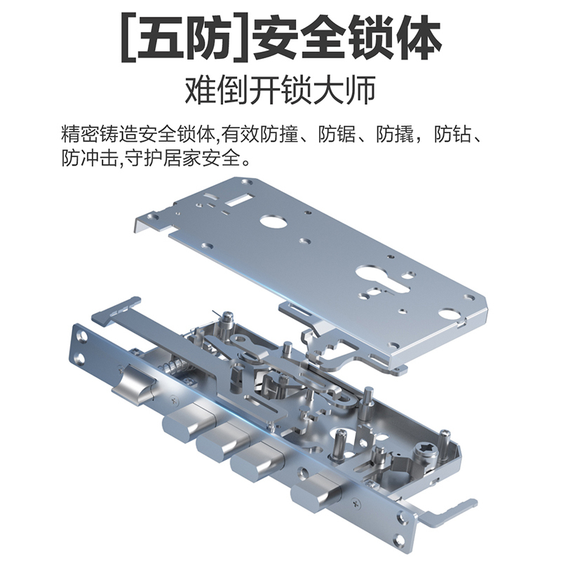 海尔智能门锁E19proV1指纹秒开锁铃一体 远程解锁智能告警 APP智控7大开锁方式执手锁高清大图