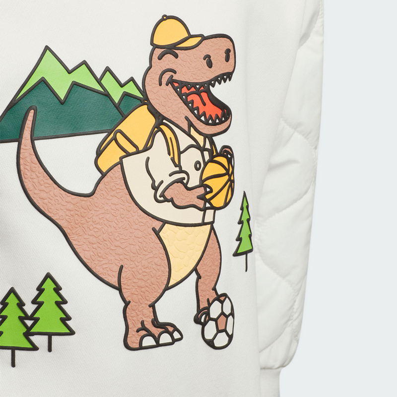 阿迪达斯童装23年秋冬男女小童运动套头衫卡通印花圆领卫衣iq1335