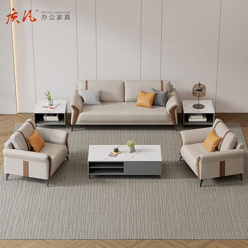 质凡现代时尚休闲接待简约办公沙发 双人位高清大图