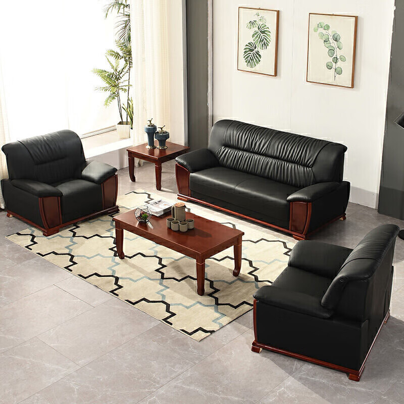 圣斯顿HFZ1809-3HY 黑色三人位真皮沙发2050*830*850mm(单位:张)黑色高清大图