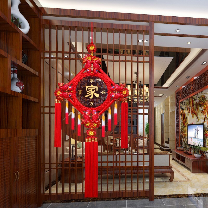 林檎中国结挂件客厅装饰桃木中国结福字大号乔迁新居礼品新年结婚布置