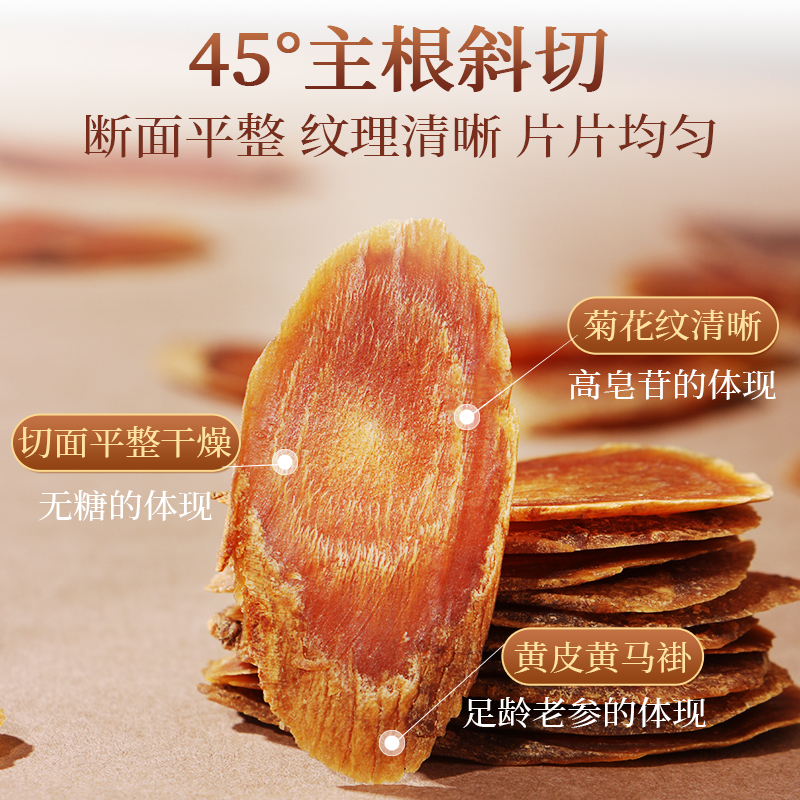 [买1发3]北京同仁堂内廷上用长白山红参片干人参片茶高丽参50g中草药材官方旗舰店高清大图
