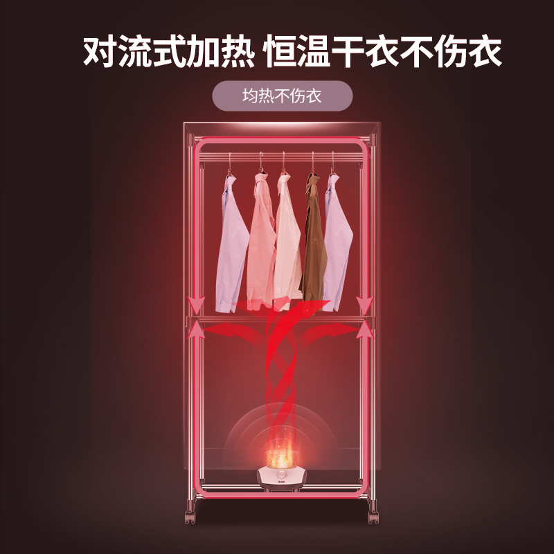 艾美特干衣机烘干机家用速干衣小型暖风风干机烘衣机器消毒烤衣服 经典蓝[18根管]两年免费换新.高清大图