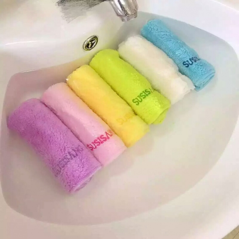 苏尚儿方巾超柔吸水孕婴儿童宝宝小毛巾洗脸面巾胜纯棉纱布玫红1盒赠方巾2条30x30cm