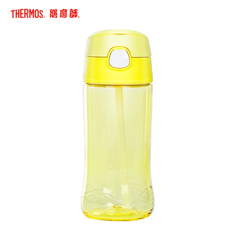 膳魔师(Thermos)纯色系Tritan塑料杯F4011T吸管杯 450ML家用/旅行/通用可爱卡通吸管杯 YLA