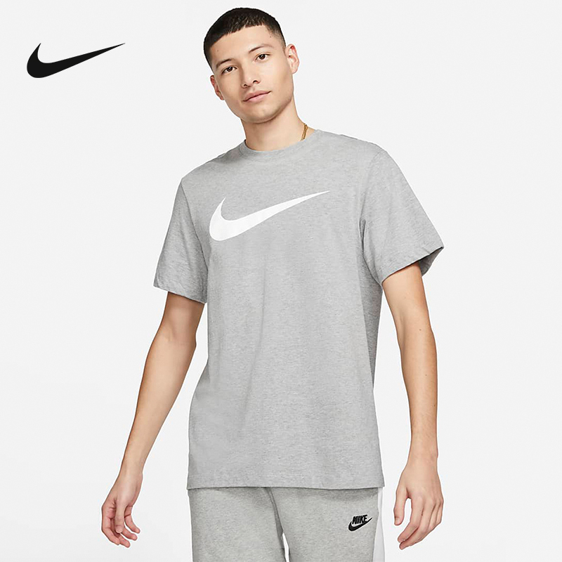 nike耐克夏季新款短袖男子灰色棉质运动休闲圆领t恤dc5095063