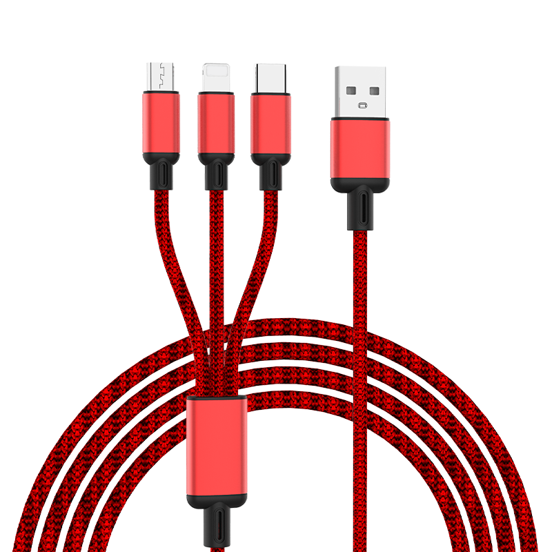 沃品一拖三数据线LC927颜色随机