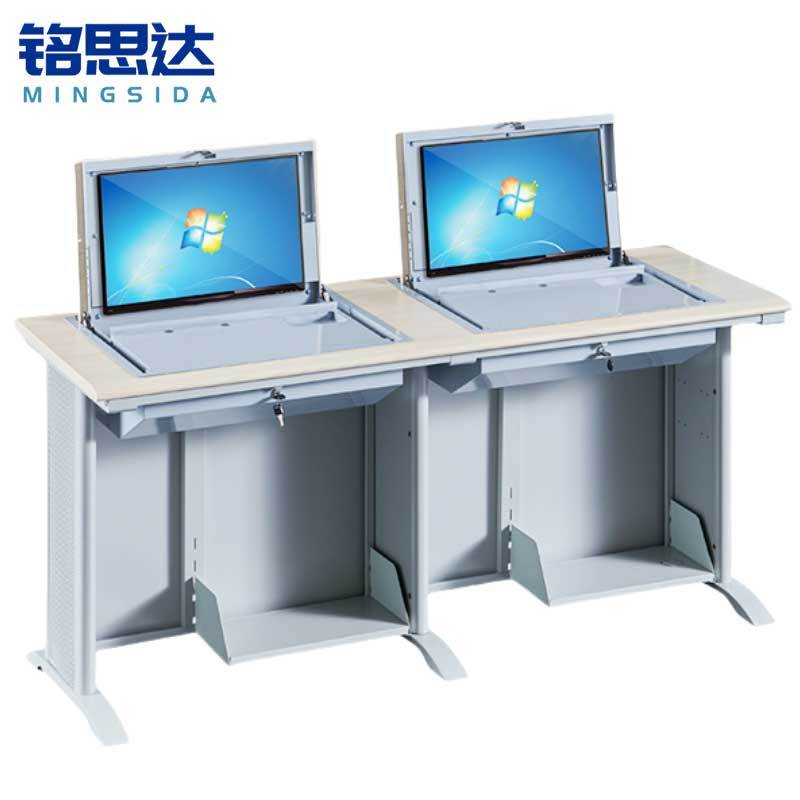 铭思达翻转电脑桌双人位张
