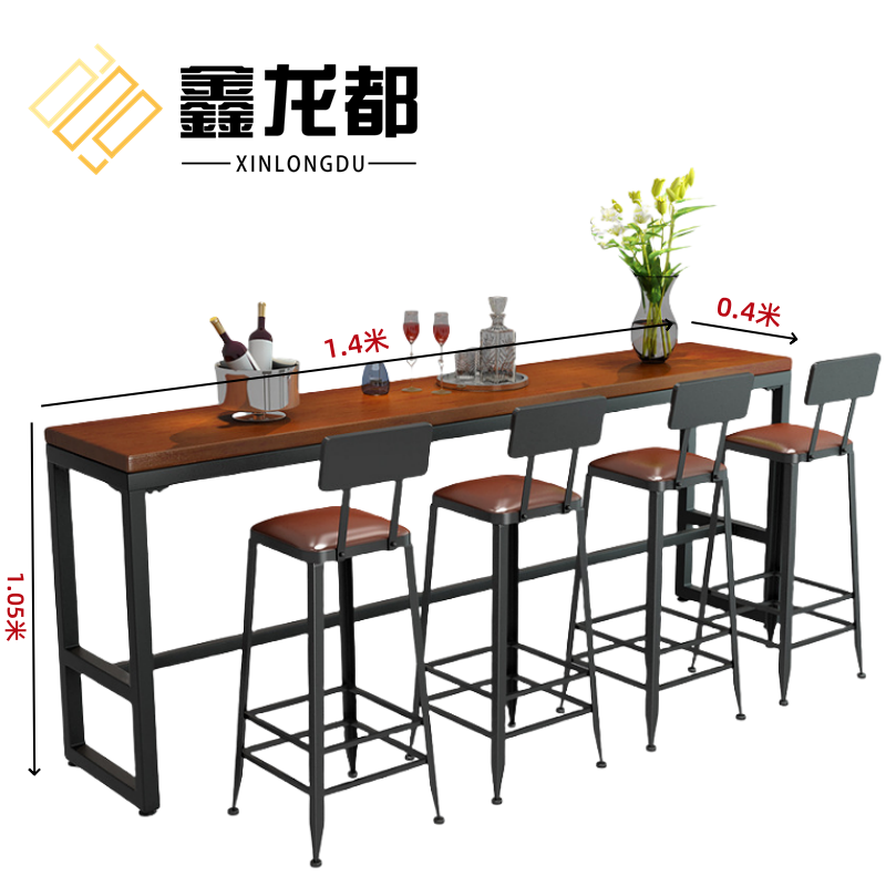鑫龙都 长条桌椅1.4米套
