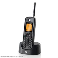摩托罗拉O201C家用大功率穿墙超远距离子母机电话无绳移动座机无线字母电话机O201C黑色单子机(需搭配同型号发射器)