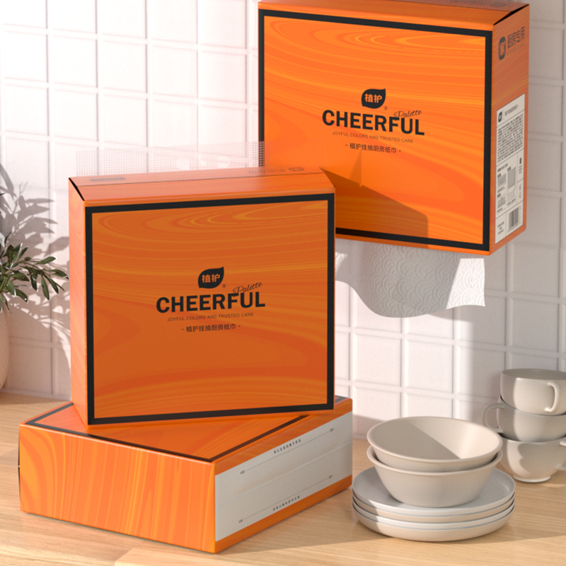 植护 挂抽悦色橙厨房纸巾 6提/箱13055900201 6提/箱