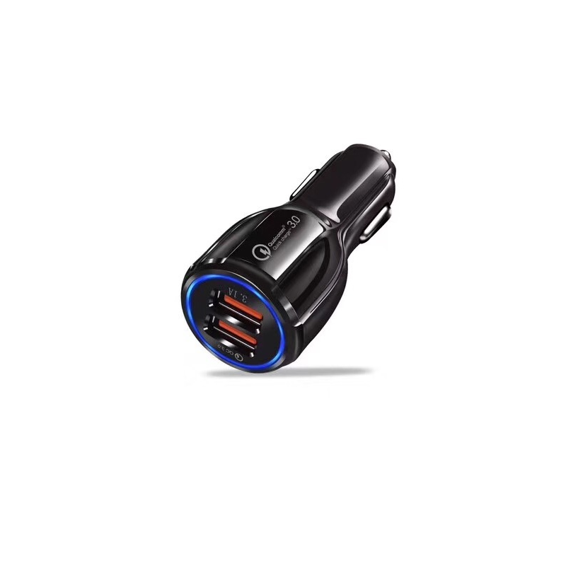 车载充电器6a快充ic一拖二usb闪充汽车充多功能点烟器转换头|[德国IC]6A快充黑色