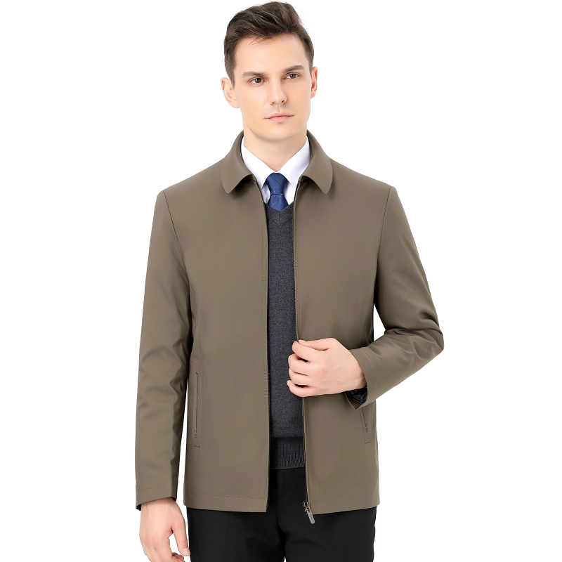 【可拆卸内胆 领导干部两用外套】新款羽绒棉服男士可脱卸内胆冬装加厚羽绒活里活面外套中老年爸爸装加厚保暖外套中年爸爸装 2135卡其 XXXL190