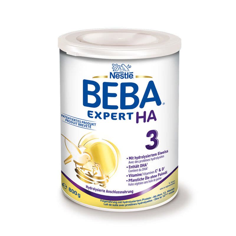 原装进口德国雀巢BEBA贝巴至尊EXPERT适度水解HA婴幼儿低敏奶粉3段800g图片