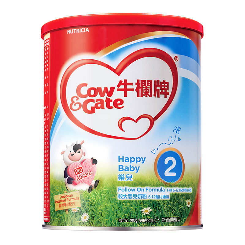 原装进口港版香港牛栏COW&GATE婴幼儿配方牛奶奶粉新升级A2 β-酪蛋白2段(6-12个月)900g高清大图