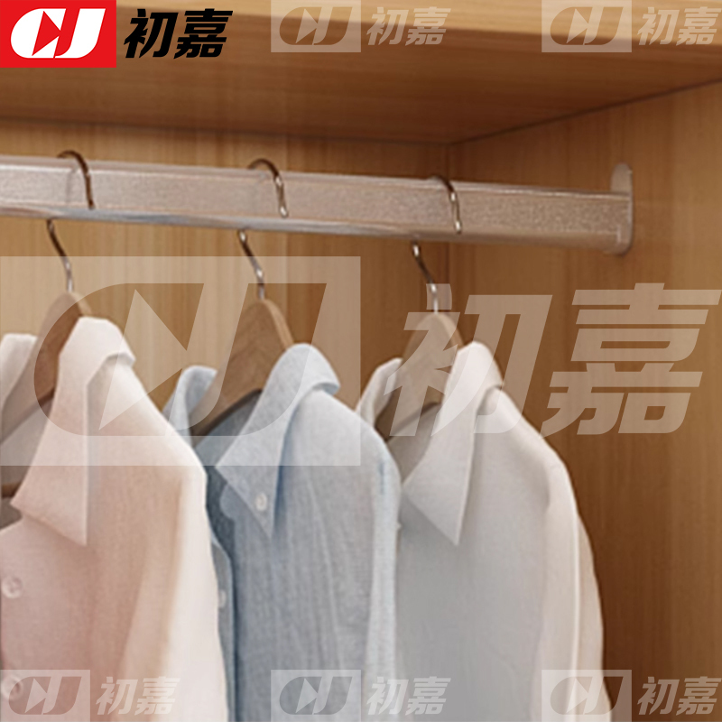 初嘉(CJ) 简约木质衣柜衣服收纳柜 浅胡桃色四门 1400*500*1800