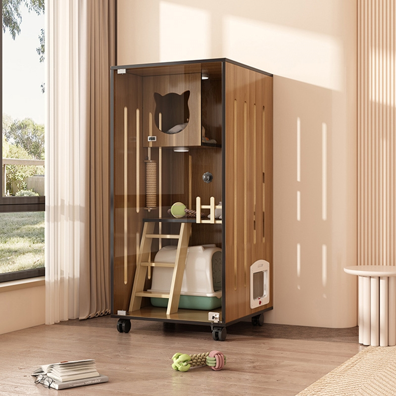 猫别墅猫笼子米妮家用全景猫柜木质猫屋猫舍室内猫窝豪华猫房子大空间