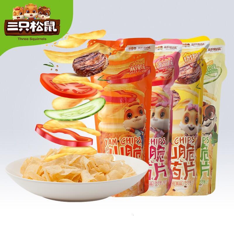 三只松鼠休闲零食山药脆片番茄味60g/袋
