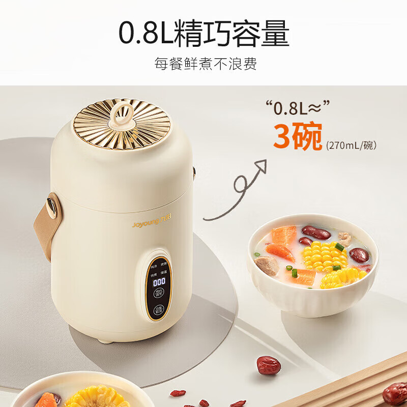 九阳(Joyoung)电炖锅 家用全自动多功能炖煮锅电炖杯 燕窝炖盅网红便携泡面锅 DG08Z-GD106