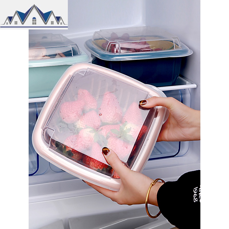 双层家用塑料沥水篮密封水果五谷杂粮厨房保鲜盒干果收纳盒带盖 三维工匠高清大图