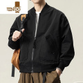 YANXU薄款美式外套男女潮牌百搭飞行员夹克情侣工装休闲宽松棒球潮 L 黑色