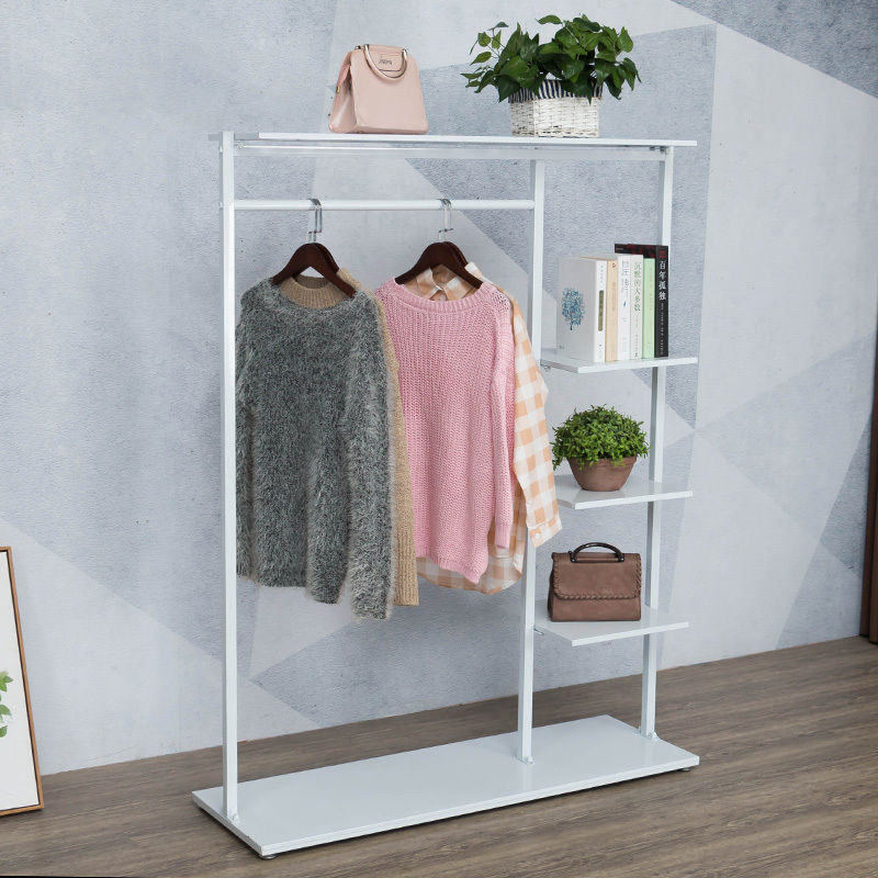 服装店展示架多层落地式男女装挂衣架组合店铺陈列架货架上墙晾晒架 三维工匠 五板100*40*156 官方标配