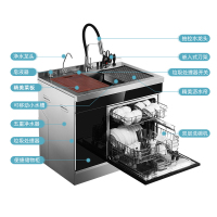 欧诚集成水槽洗碗机 X08旗舰版 10套一体双层 手工304不锈钢水槽带消毒烘干果蔬清洗刷碗机可搭配集成灶