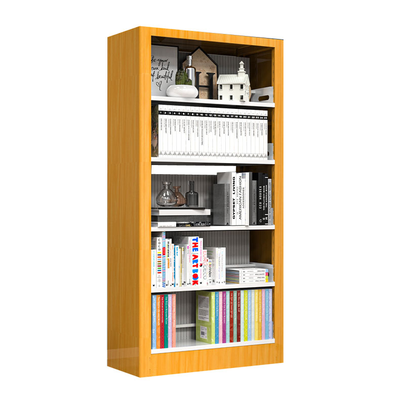 锦北 书架学校图书馆阅览室书籍架落地资料档案架红色黄色 双面一列一