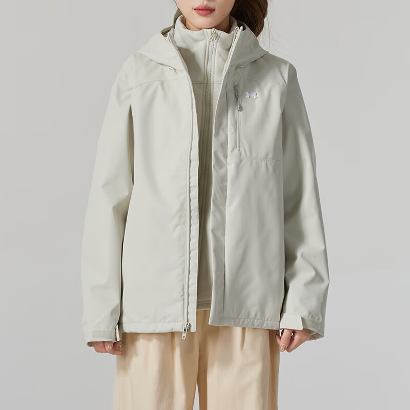安德玛(Under Armour)女装外套新款运动服户外保暖三合一夹克锻炼连帽休闲服6001005-001 ZP高清大图