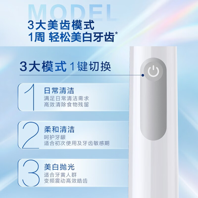 欧乐-B(Oral-B)电动牙刷 Pro1Max 成人3D清洁美白刷 Pro系列小圆头 白色高清大图