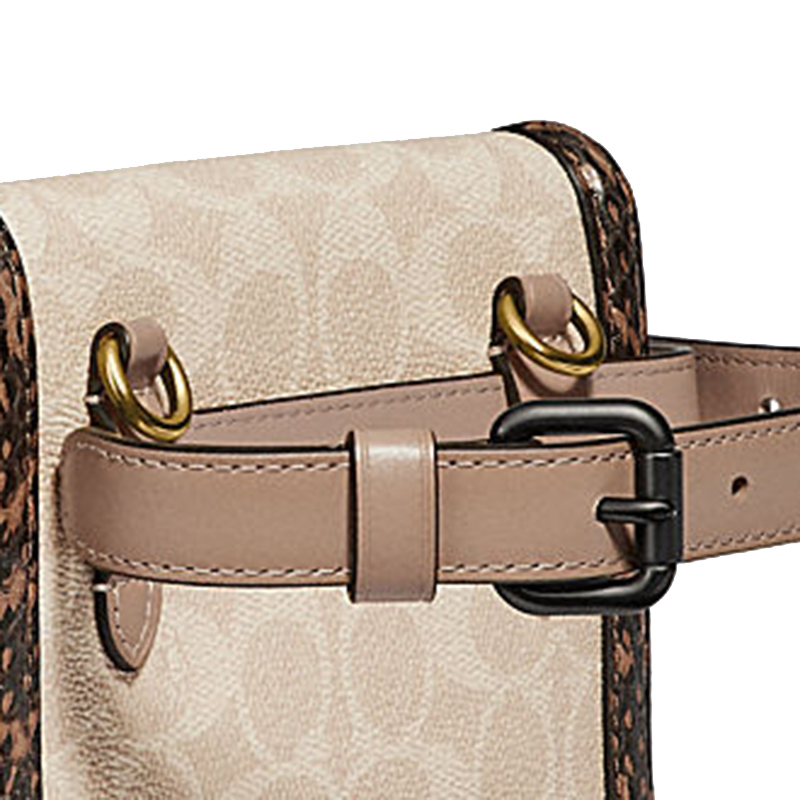 预定 COACH/蔻驰 HUTTON夹棉单肩包89237 涂层帆布\牛皮革