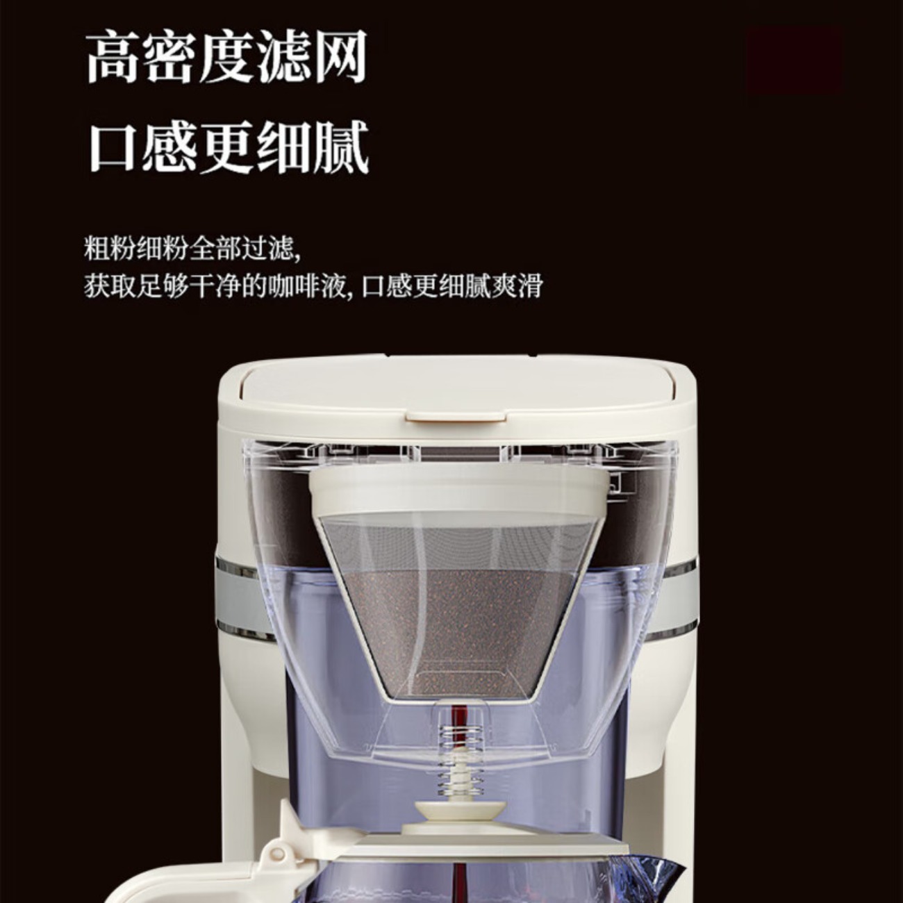 艾贝丽滴漏咖啡机 家用1.5L咖啡萃取壶30S防滴漏 高硼硅玻璃壶身ABL-KF497D高清大图