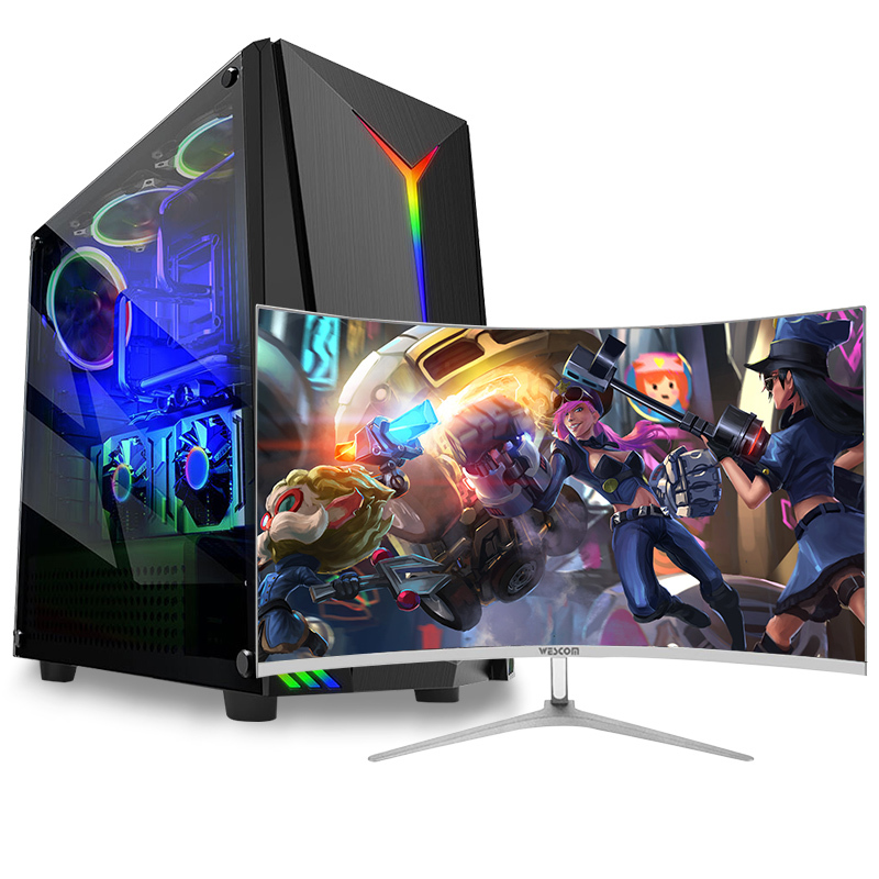 世纪之星 i7级六核E5 2620/GTX1050Ti 4G独显/16G内存/256G固态+500G机械盘 家用游戏电脑 DIY组装机 台式机 组装电脑台式电脑 电脑主机+32英寸
