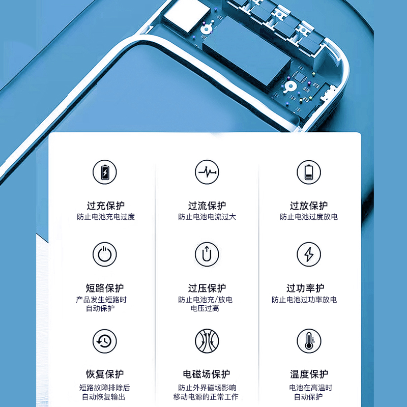 皓睿省心宝三号10000毫安自带四线移动电源HR-Y03高清大图