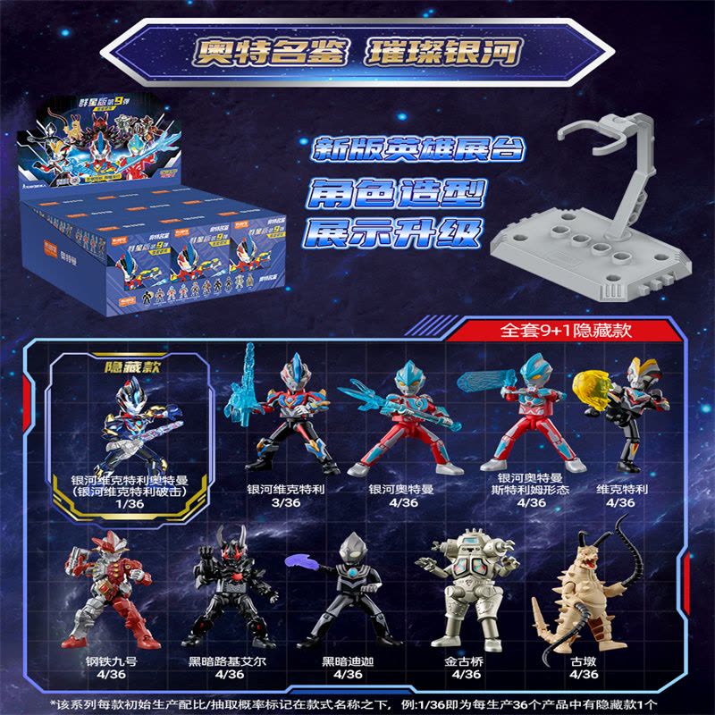 布鲁可奥特曼积木人盲盒拼装玩具儿童布鲁克群星版第九弹人偶男孩 群星版第9弹-璀璨银河端盒图片