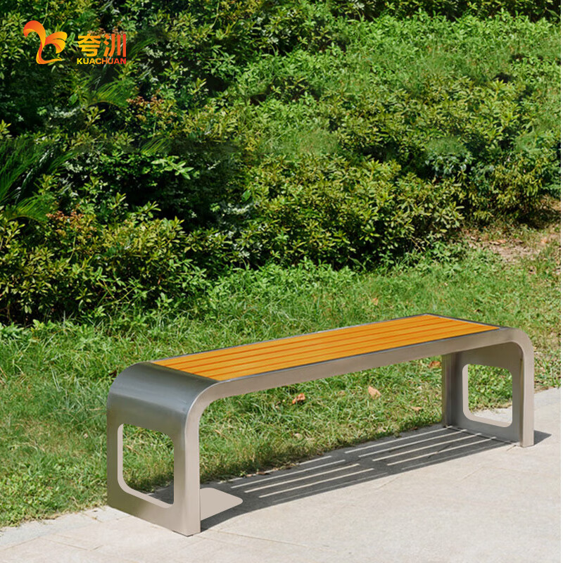 夸汌 户外不锈钢站台座椅弧形 180*40*45cm 张高清大图