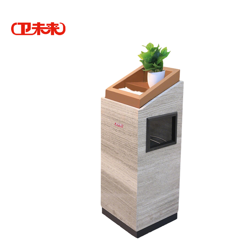 卫未来 立式烟灰桶 黑金木纹大理石 个高清大图