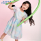 [1件3折]铅笔俱乐部2025年夏装新品女童连衣裙儿童欧根纱彩虹裙中大童裙子