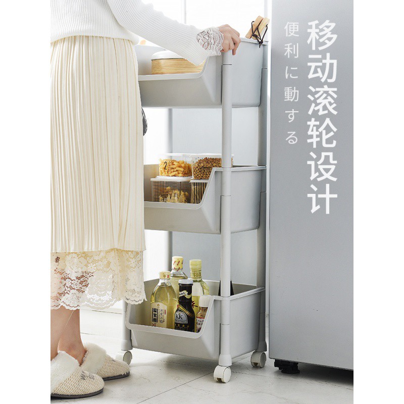 厨房蔬菜置物架收纳筐落地式多层塑料家用大全用品菜架菜篮子架子收纳层架 三维工匠高清大图