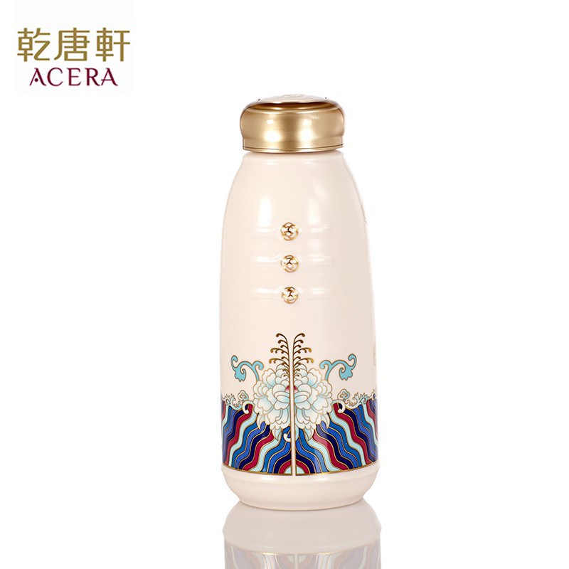 活瓷(LIVEN)锦上添花随身杯 (小) 粉红+彩釉贴花+鎏金350ml