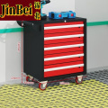 锦北汽修工具车移动工具柜多功能工具箱 旗舰【黑红】五抽工具车