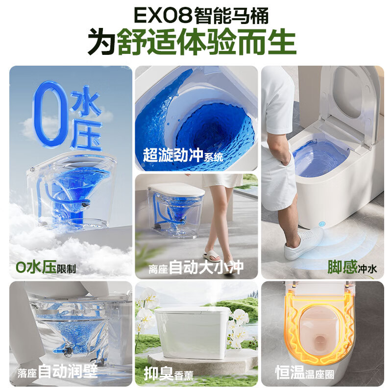 惠达(HUIDA)-EX08 智能马桶带水箱0水压限制家用离座冲水带香薰坐便器高清大图