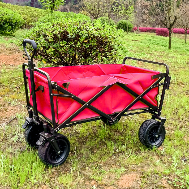 户外野营小拉车野餐购物营地钓鱼回固折叠便携露营拉货手推车四轮拖车