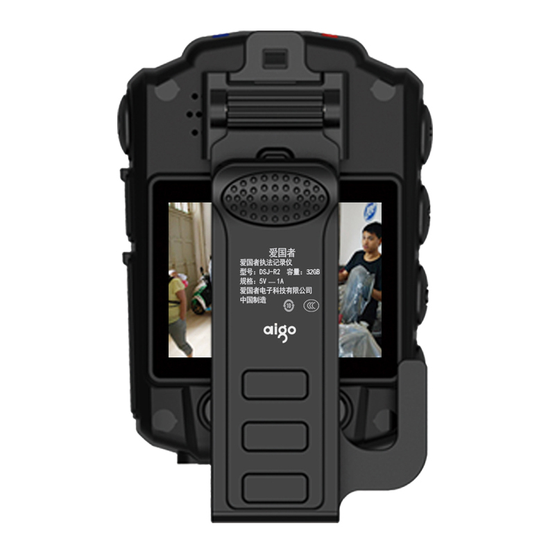 爱国者（aigo）执法记录仪DSJ-R2高清红外夜视1080P便携加密激光定位录音录像拍照对讲黑色32G