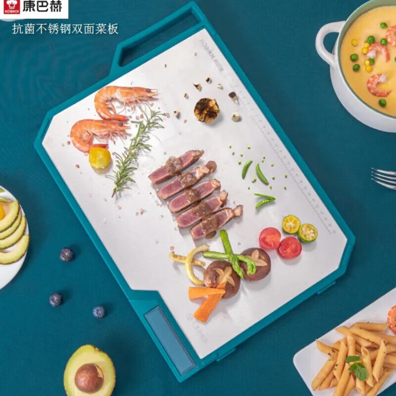 康巴赫(KBH) 双面砧板整竹谷纤维案板切菜板切水果板家用可悬挂菜板 KCB20A2高清大图